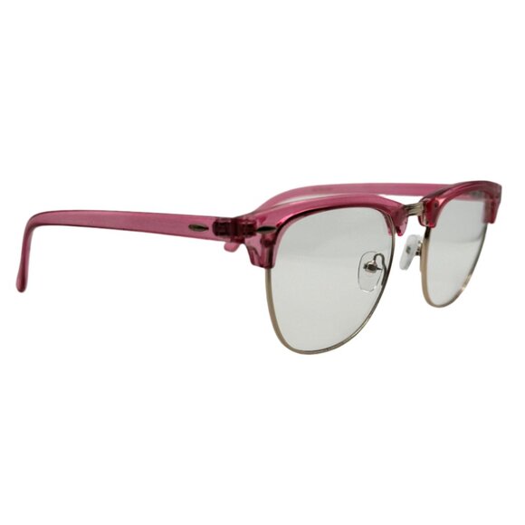 6039 | Pink Clear Lens Browline Glasses - Picture 3 of 5